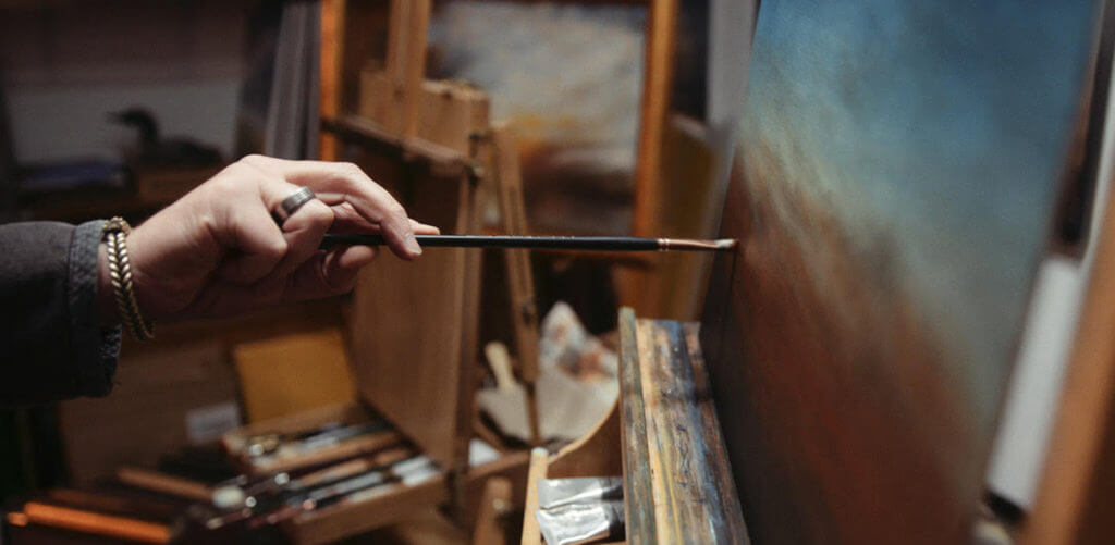 Nial Adams Hand Painting at Easel