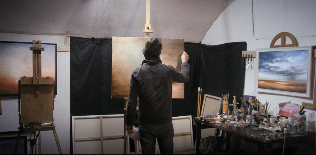 Nial Adams Painting at Easel