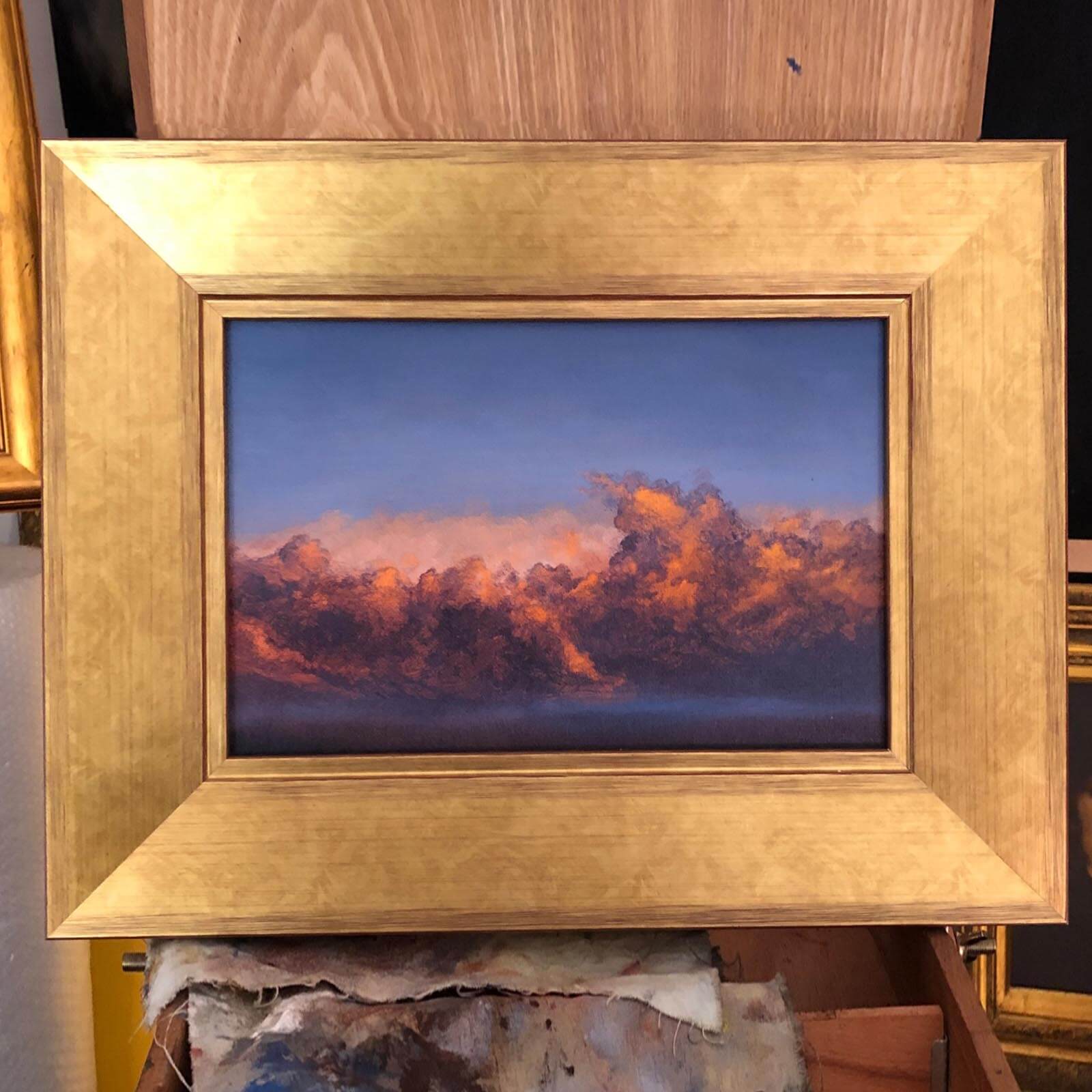 Winter Clouds on easel Oil Painting Nial Adams Winter Clouds on easel Oil Painting Nial Adams